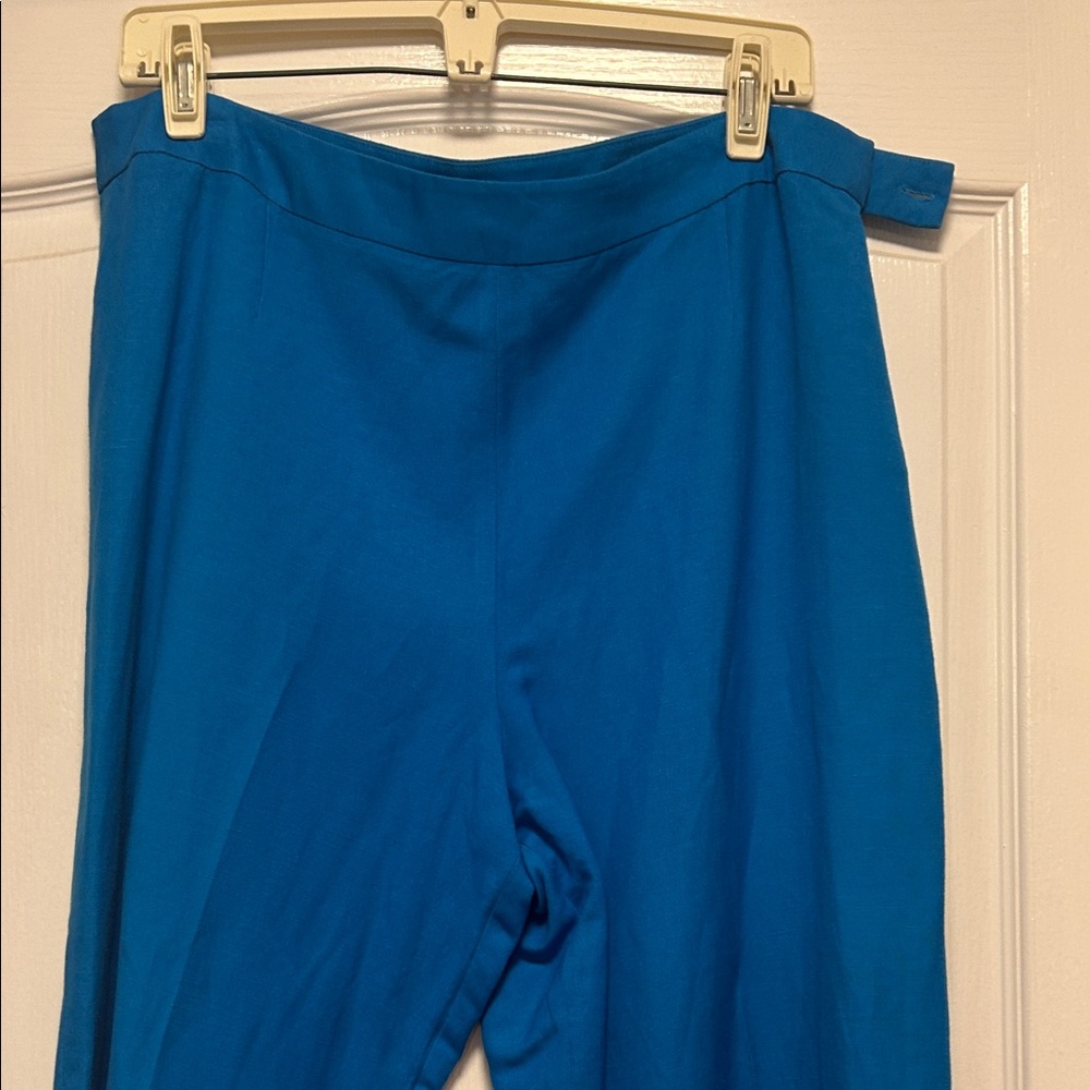 Kasper Blue Linen Pants Sz 12